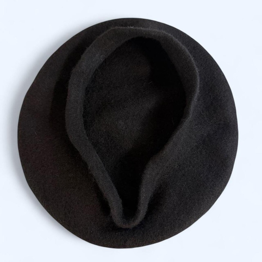 Parisian Black French Beret One Size Dark Academia Coquette - Picture 5 of 5